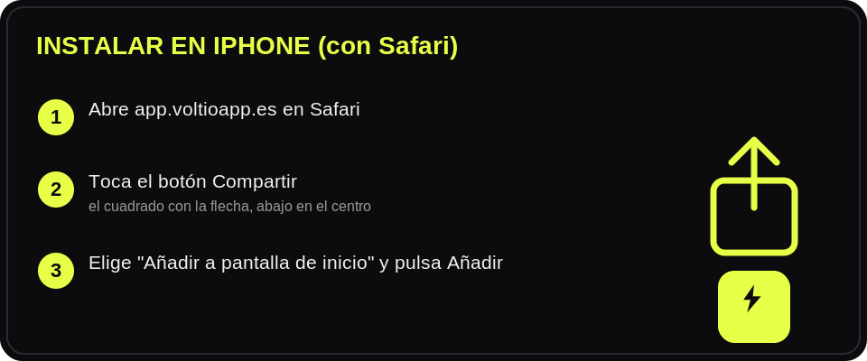 Instalar Voltio en iPhone